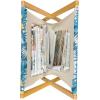 Ambesonne Flower Magazine and Book Holder, Valentine’s Day Blossoming Scene Rose Petals Meadow Retro Theme, Floor Rack Decor for Interior of Home & Office, 22″ x 19″, Coral Violet Blue(Earth Yellow Blue)