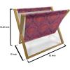 Ambesonne Flower Magazine and Book Holder, Valentine’s Day Blossoming Scene Rose Petals Meadow Retro Theme, Floor Rack Decor for Interior of Home & Office, 22″ x 19″, Coral Violet Blue(Purple and Dark Pink)