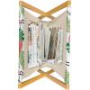 Ambesonne Flower Magazine and Book Holder, Valentine’s Day Blossoming Scene Rose Petals Meadow Retro Theme, Floor Rack Decor for Interior of Home & Office, 22″ x 19″, Coral Violet Blue(Salmon Pink)