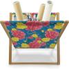Ambesonne Flower Magazine and Book Holder, Valentine’s Day Blossoming Scene Rose Petals Meadow Retro Theme, Floor Rack Decor for Interior of Home & Office, 22″ x 19″, Coral Violet Blue(Coral Violet Blue)
