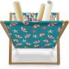 Ambesonne Flower Magazine and Book Holder, Valentine’s Day Blossoming Scene Rose Petals Meadow Retro Theme, Floor Rack Decor for Interior of Home & Office, 22″ x 19″, Coral Violet Blue(Petrol Blue Coral Cream)