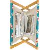 Ambesonne Flower Magazine and Book Holder, Valentine’s Day Blossoming Scene Rose Petals Meadow Retro Theme, Floor Rack Decor for Interior of Home & Office, 22″ x 19″, Coral Violet Blue(Petrol Blue Coral Cream)