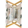 Ambesonne Flower Magazine and Book Holder, Valentine’s Day Blossoming Scene Rose Petals Meadow Retro Theme, Floor Rack Decor for Interior of Home & Office, 22″ x 19″, Coral Violet Blue(Ivory Hunter Green)