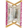 Ambesonne Flower Magazine and Book Holder, Valentine’s Day Blossoming Scene Rose Petals Meadow Retro Theme, Floor Rack Decor for Interior of Home & Office, 22″ x 19″, Coral Violet Blue(Fuchsia Hot Pink)