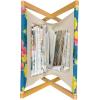 Ambesonne Flower Magazine and Book Holder, Valentine’s Day Blossoming Scene Rose Petals Meadow Retro Theme, Floor Rack Decor for Interior of Home & Office, 22″ x 19″, Coral Violet Blue(Coral Violet Blue)
