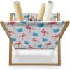 Ambesonne Flower Magazine and Book Holder, Valentine’s Day Blossoming Scene Rose Petals Meadow Retro Theme, Floor Rack Decor for Interior of Home & Office, 22″ x 19″, Coral Violet Blue(Pink Blue and White)