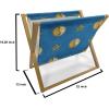 Ambesonne Flower Magazine and Book Holder, Valentine’s Day Blossoming Scene Rose Petals Meadow Retro Theme, Floor Rack Decor for Interior of Home & Office, 22″ x 19″, Coral Violet Blue(Cobalt Blue and Mustard)
