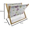 Ambesonne Flower Magazine and Book Holder, Valentine’s Day Blossoming Scene Rose Petals Meadow Retro Theme, Floor Rack Decor for Interior of Home & Office, 22″ x 19″, Coral Violet Blue(Lime Green Purple)