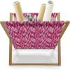 Ambesonne Flower Magazine and Book Holder, Valentine’s Day Blossoming Scene Rose Petals Meadow Retro Theme, Floor Rack Decor for Interior of Home & Office, 22″ x 19″, Coral Violet Blue(Fuchsia Hot Pink)