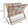 Ambesonne Fruits Magazine and Book Holder, Retro Valentine Theme with Strawberry Love Happiness Merry Lucky Image, Floor Rack Decor for Interior of Home & Office, 22″ x 19″, Eggshell Ruby Army Green(Reseda Green Dark Brown)