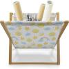 Ambesonne Fruits Magazine and Book Holder, Retro Valentine Theme with Strawberry Love Happiness Merry Lucky Image, Floor Rack Decor for Interior of Home & Office, 22″ x 19″, Eggshell Ruby Army Green(Pale Blue Yellow Pink)