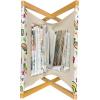 Ambesonne Fruits Magazine and Book Holder, Retro Valentine Theme with Strawberry Love Happiness Merry Lucky Image, Floor Rack Decor for Interior of Home & Office, 22″ x 19″, Eggshell Ruby Army Green(Peach Lime Green Red)