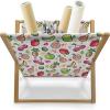 Ambesonne Fruits Magazine and Book Holder, Retro Valentine Theme with Strawberry Love Happiness Merry Lucky Image, Floor Rack Decor for Interior of Home & Office, 22″ x 19″, Eggshell Ruby Army Green(Peach Lime Green Red)