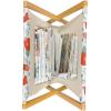 Ambesonne Fruits Magazine and Book Holder, Retro Valentine Theme with Strawberry Love Happiness Merry Lucky Image, Floor Rack Decor for Interior of Home & Office, 22″ x 19″, Eggshell Ruby Army Green(Reseda Green Dark Brown)