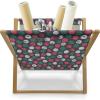 Ambesonne Fruits Magazine and Book Holder, Retro Valentine Theme with Strawberry Love Happiness Merry Lucky Image, Floor Rack Decor for Interior of Home & Office, 22″ x 19″, Eggshell Ruby Army Green(Dark Taupe Sea Green)