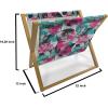 Ambesonne Fruits Magazine and Book Holder, Retro Valentine Theme with Strawberry Love Happiness Merry Lucky Image, Floor Rack Decor for Interior of Home & Office, 22″ x 19″, Eggshell Ruby Army Green(Hot Pink Seafoam Black)