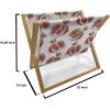 Ambesonne Fruits Magazine and Book Holder, Retro Valentine Theme with Strawberry Love Happiness Merry Lucky Image, Floor Rack Decor for Interior of Home & Office, 22″ x 19″, Eggshell Ruby Army Green(Red Umber Rose)