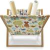 Ambesonne Fruits Magazine and Book Holder, Retro Valentine Theme with Strawberry Love Happiness Merry Lucky Image, Floor Rack Decor for Interior of Home & Office, 22″ x 19″, Eggshell Ruby Army Green(Green Brown Pale Blue)