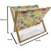 Ambesonne Fruits Magazine and Book Holder, Retro Valentine Theme with Strawberry Love Happiness Merry Lucky Image, Floor Rack Decor for Interior of Home & Office, 22″ x 19″, Eggshell Ruby Army Green(Yellow Orange Fern Green)