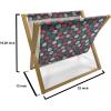 Ambesonne Fruits Magazine and Book Holder, Retro Valentine Theme with Strawberry Love Happiness Merry Lucky Image, Floor Rack Decor for Interior of Home & Office, 22″ x 19″, Eggshell Ruby Army Green(Dark Taupe Sea Green)