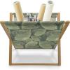 Ambesonne Fruits Magazine and Book Holder, Retro Valentine Theme with Strawberry Love Happiness Merry Lucky Image, Floor Rack Decor for Interior of Home & Office, 22″ x 19″, Eggshell Ruby Army Green(Reseda Green Pale Green)