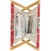 Ambesonne Fruits Magazine and Book Holder, Retro Valentine Theme with Strawberry Love Happiness Merry Lucky Image, Floor Rack Decor for Interior of Home & Office, 22″ x 19″, Eggshell Ruby Army Green(Red Hunter Green)