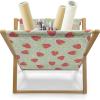 Ambesonne Fruits Magazine and Book Holder, Retro Valentine Theme with Strawberry Love Happiness Merry Lucky Image, Floor Rack Decor for Interior of Home & Office, 22″ x 19″, Eggshell Ruby Army Green(Pale Green Red)