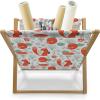 Ambesonne Fruits Magazine and Book Holder, Retro Valentine Theme with Strawberry Love Happiness Merry Lucky Image, Floor Rack Decor for Interior of Home & Office, 22″ x 19″, Eggshell Ruby Army Green(Reseda Green Dark Brown)