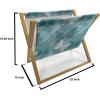Ambesonne Fruits Magazine and Book Holder, Retro Valentine Theme with Strawberry Love Happiness Merry Lucky Image, Floor Rack Decor for Interior of Home & Office, 22″ x 19″, Eggshell Ruby Army Green(Pale Blue Teal Grey)