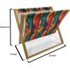 Ambesonne Fruits Magazine and Book Holder, Retro Valentine Theme with Strawberry Love Happiness Merry Lucky Image, Floor Rack Decor for Interior of Home & Office, 22″ x 19″, Eggshell Ruby Army Green(Teal Vermilion Plum)