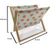 Ambesonne Fruits Magazine and Book Holder, Retro Valentine Theme with Strawberry Love Happiness Merry Lucky Image, Floor Rack Decor for Interior of Home & Office, 22″ x 19″, Eggshell Ruby Army Green(Pale Green Red)