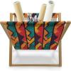 Ambesonne Fruits Magazine and Book Holder, Retro Valentine Theme with Strawberry Love Happiness Merry Lucky Image, Floor Rack Decor for Interior of Home & Office, 22″ x 19″, Eggshell Ruby Army Green(Teal Vermilion Plum)