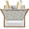 Ambesonne Fruits Magazine and Book Holder, Retro Valentine Theme with Strawberry Love Happiness Merry Lucky Image, Floor Rack Decor for Interior of Home & Office, 22″ x 19″, Eggshell Ruby Army Green(White Khaki Ivory)