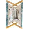Ambesonne Fruits Magazine and Book Holder, Retro Valentine Theme with Strawberry Love Happiness Merry Lucky Image, Floor Rack Decor for Interior of Home & Office, 22″ x 19″, Eggshell Ruby Army Green(Pale Blue Teal Grey)