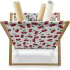 Ambesonne Fruits Magazine and Book Holder, Retro Valentine Theme with Strawberry Love Happiness Merry Lucky Image, Floor Rack Decor for Interior of Home & Office, 22″ x 19″, Eggshell Ruby Army Green(Hunter Green Coconut)