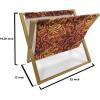 Ambesonne Fruits Magazine and Book Holder, Retro Valentine Theme with Strawberry Love Happiness Merry Lucky Image, Floor Rack Decor for Interior of Home & Office, 22″ x 19″, Eggshell Ruby Army Green(Yellow Orange Black)