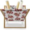 Ambesonne Fruits Magazine and Book Holder, Retro Valentine Theme with Strawberry Love Happiness Merry Lucky Image, Floor Rack Decor for Interior of Home & Office, 22″ x 19″, Eggshell Ruby Army Green(Red Umber Rose)