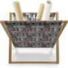 Ambesonne Glamour Magazine and Book Holder, Woman Lips Behind The Bars Female Love Romance Valentines Day Print, Floor Rack Decor for Interior of Home & Office, 22″ x 19″, Scarlet White and Grey(Grey Vermilion Brown)