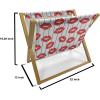 Ambesonne Glamour Magazine and Book Holder, Woman Lips Behind The Bars Female Love Romance Valentines Day Print, Floor Rack Decor for Interior of Home & Office, 22″ x 19″, Scarlet White and Grey(Scarlet White and Grey)