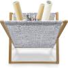 Ambesonne Glamour Magazine and Book Holder, Woman Lips Behind The Bars Female Love Romance Valentines Day Print, Floor Rack Decor for Interior of Home & Office, 22″ x 19″, Scarlet White and Grey(Dark Purple and White)