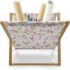 Ambesonne Glamour Magazine and Book Holder, Woman Lips Behind The Bars Female Love Romance Valentines Day Print, Floor Rack Decor for Interior of Home & Office, 22″ x 19″, Scarlet White and Grey(Pink White and Green)
