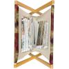 Ambesonne Glamour Magazine and Book Holder, Woman Lips Behind The Bars Female Love Romance Valentines Day Print, Floor Rack Decor for Interior of Home & Office, 22″ x 19″, Scarlet White and Grey(Brown and Marigold)
