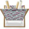 Ambesonne Glamour Magazine and Book Holder, Woman Lips Behind The Bars Female Love Romance Valentines Day Print, Floor Rack Decor for Interior of Home & Office, 22″ x 19″, Scarlet White and Grey(Turquoise Pale Grey)
