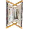 Ambesonne Glamour Magazine and Book Holder, Woman Lips Behind The Bars Female Love Romance Valentines Day Print, Floor Rack Decor for Interior of Home & Office, 22″ x 19″, Scarlet White and Grey(Grey Vermilion Brown)