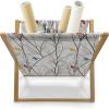 Ambesonne Glamour Magazine and Book Holder, Woman Lips Behind The Bars Female Love Romance Valentines Day Print, Floor Rack Decor for Interior of Home & Office, 22″ x 19″, Scarlet White and Grey(Mustard Maroon)