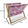 Ambesonne Hearts Magazine and Book Holder, Valentines Day Inspired Ornamental Love Pattern in Pink Tones, Floor Rack Decor for Interior of Home & Office, 22″ x 19″, Hot Pink Purple Pink(Hot Pink Purple Pink)