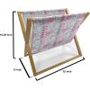 Ambesonne Hearts Magazine and Book Holder, Valentines Day Inspired Ornamental Love Pattern in Pink Tones, Floor Rack Decor for Interior of Home & Office, 22″ x 19″, Hot Pink Purple Pink(Pale Pink Teal)