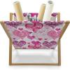 Ambesonne Hearts Magazine and Book Holder, Valentines Day Inspired Ornamental Love Pattern in Pink Tones, Floor Rack Decor for Interior of Home & Office, 22″ x 19″, Hot Pink Purple Pink(Hot Pink Purple Pink)