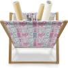 Ambesonne Hearts Magazine and Book Holder, Valentines Day Inspired Ornamental Love Pattern in Pink Tones, Floor Rack Decor for Interior of Home & Office, 22″ x 19″, Hot Pink Purple Pink(Pale Pink Teal)