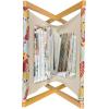 Ambesonne Hot Pink Magazine and Book Holder, Valentine’s Day Inspired Black Mini Hearts on Fuchsia Backdrop Abstract Design, Floor Rack Decor for Interior of Home & Office, 22″ x 19″, Fuchsia Black(Pale Blue Yellow Red)